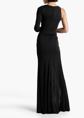 Cinq a Sept Cinq à Sept - Korine one-sleeve ruched stretch-jersey maxi dress - Black - US 0