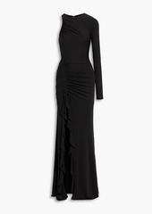 Cinq a Sept Cinq à Sept - Korine one-sleeve ruched stretch-jersey maxi dress - Black - US 0