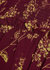 Cinq a Sept Cinq à Sept - Zola shirred floral-print crepe de chine mini dress - Purple - US 0