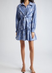 Cinq a Sept Cinq à Sept Abrielle Tie Waist Long Sleeve Chambray Shirtdress