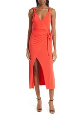 Cinq a Sept Cinq à Sept Delia Sleeveless Faux Wrap Dress in Chili Pepper at Nordstrom
