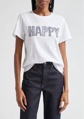 Cinq a Sept Cinq à Sept Embroidered Happy T-Shirt