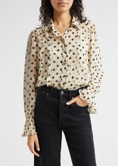 Cinq a Sept Cinq à Sept Estelle Polka Dot Button-Up Shirt