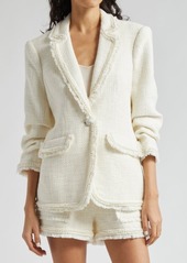 Cinq a Sept Cinq à Sept Khloe Imitation Pearl Cotton Tweed Blazer