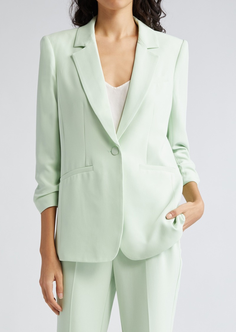 Cinq a Sept Cinq à Sept Khloe Ruched Sleeve Blazer in Peridot at Nordstrom Rack