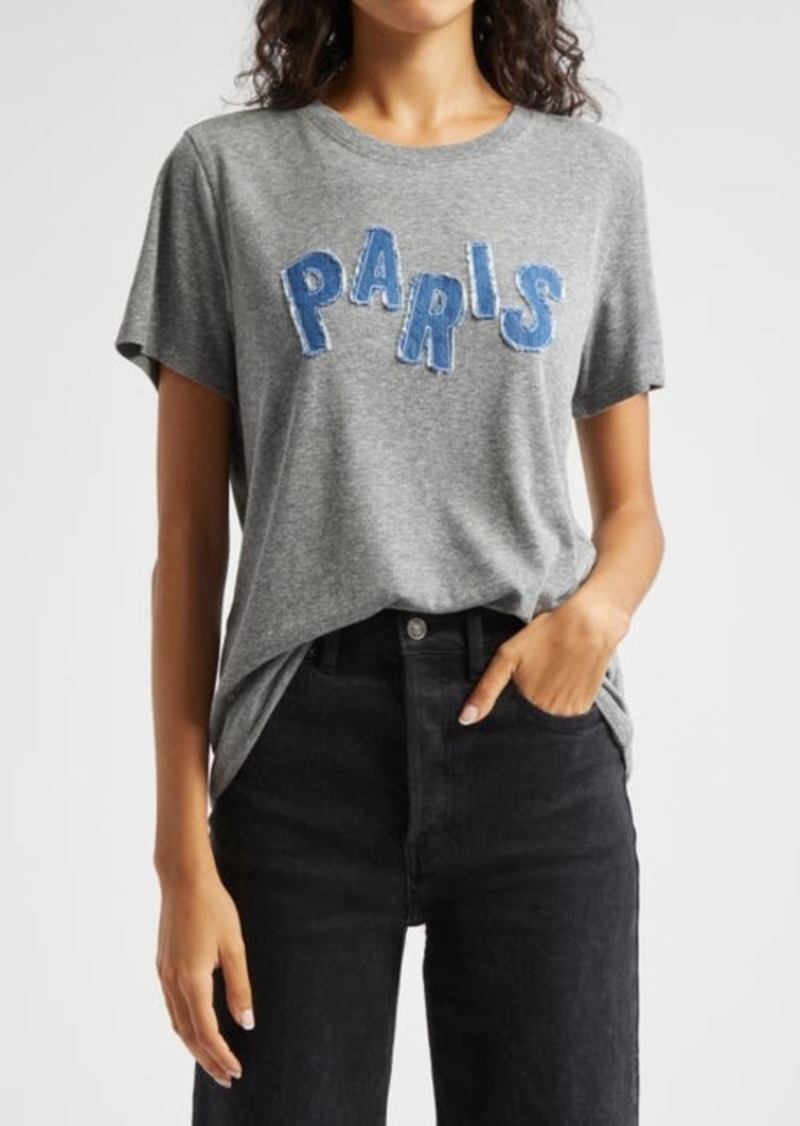 Cinq a Sept Cinq à Sept Paris Appliqué Heathered T-Shirt