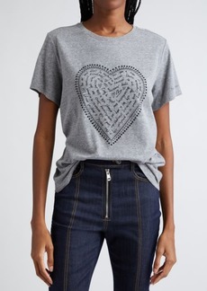 Cinq a Sept Cinq à Sept Rhinestone Love Letter Heart T-Shirt