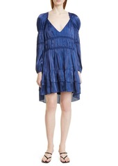 Cinq a Sept Cinq à Sept Tammy Ruffle Long Sleeve Dress in Eclipse at Nordstrom