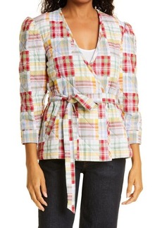 Cinq a Sept Cinq à Sept Triss Quilted Organic Cotton Wrap Jacket in Meadow Multi at Nordstrom