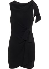 Cinq a Sept Cinq À Sept Woman Wrap-effect Knotted Crepe Mini Dress Black