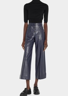 Cinq a Sept Benji Cropped Wide-Leg Faux-Leather Pants