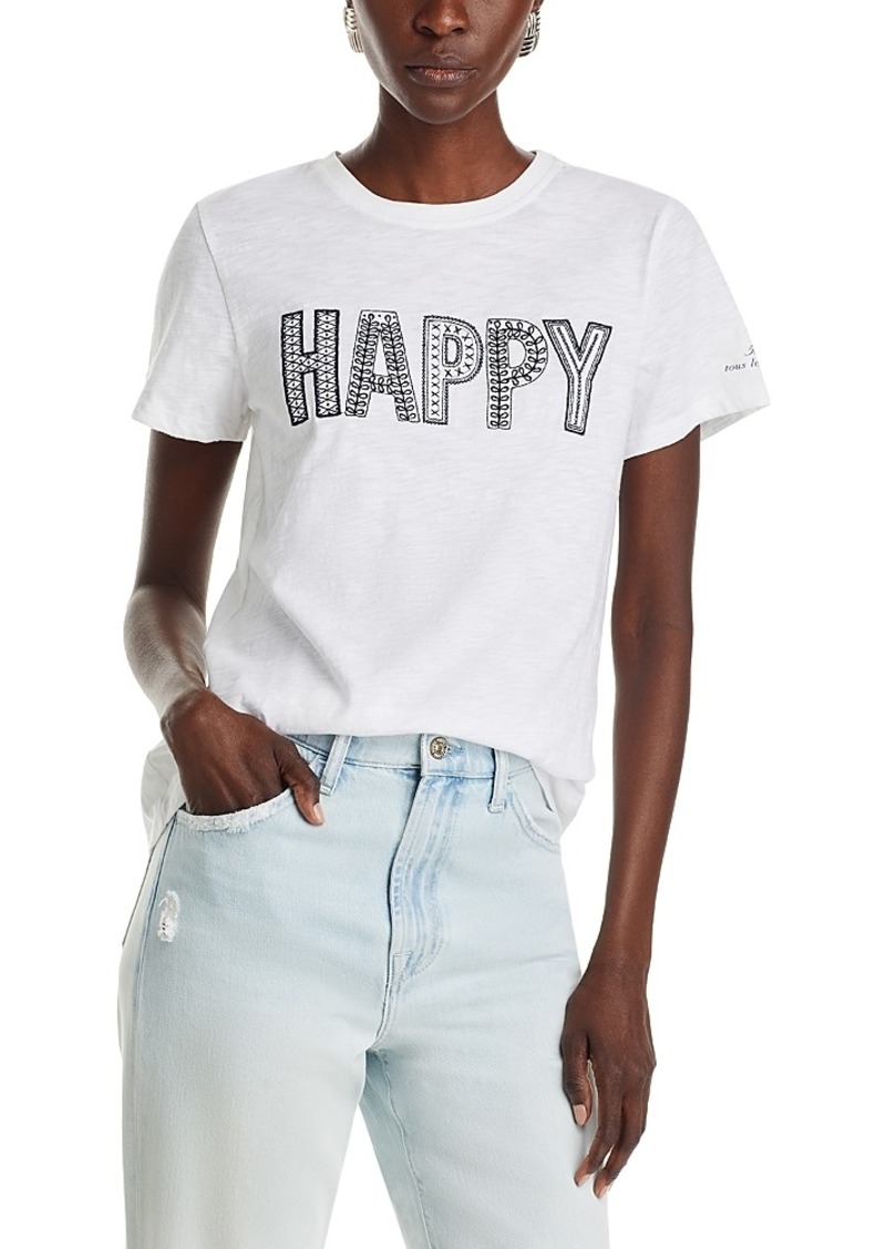 Cinq a Sept Embroidered Happy Tee