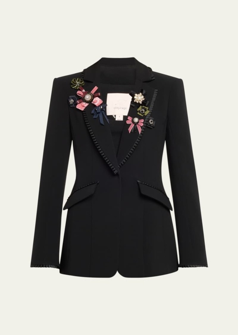 Cinq a Sept Jaden Embellished Crepe Blazer