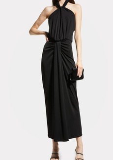 Cinq a Sept Kaily Twisted Jersey Halter Maxi Dress