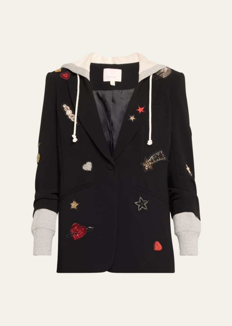 Cinq a Sept Khloe Embroidered Hooded Combo Jacket