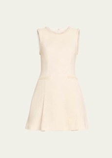 Cinq a Sept Nova Faux Pearl Sleeveless Tweed Mini Dress
