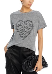 Cinq a Sept Rhinestone Heart Graphic Tee