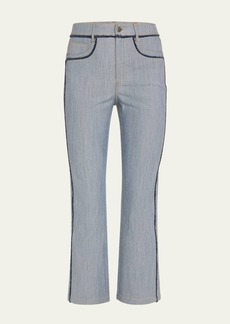 Cinq a Sept Sallie Piped Cropped Bootcut Denim Pants