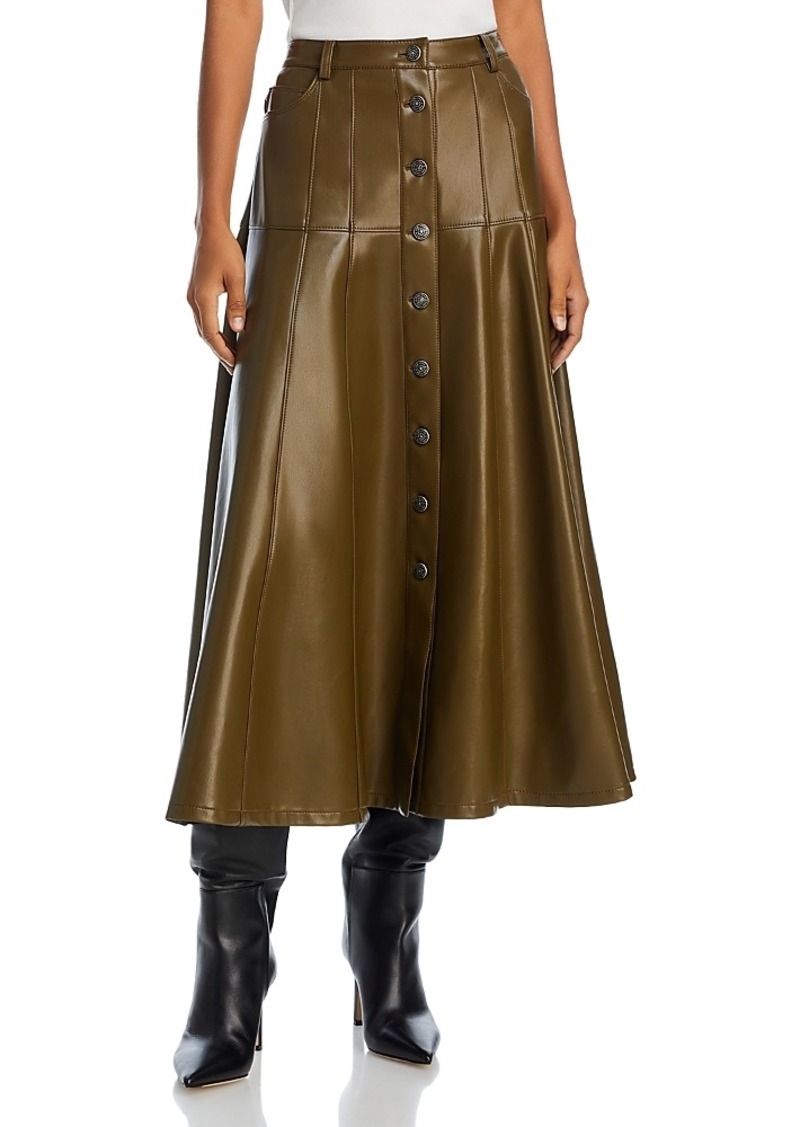 Cinq a Sept Veena Faux Leather Midi Skirt