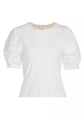 Cinq a Sept Corianna Puff-Sleeve Je T'aime Top