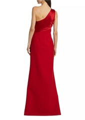 Cinq a Sept Delphine One-Shoulder Satin Gown