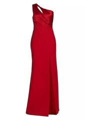 Cinq a Sept Delphine One-Shoulder Satin Gown