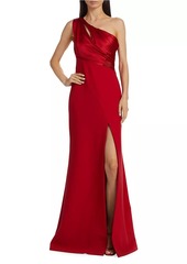 Cinq a Sept Delphine One-Shoulder Satin Gown