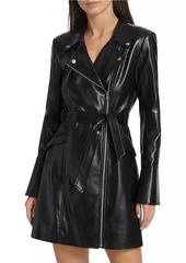 Cinq a Sept Evie Faux Leather Moto Minidress