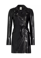 Cinq a Sept Evie Faux Leather Moto Minidress