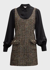 Cinq a Sept Florianna Confetti Tweed Mini Dress