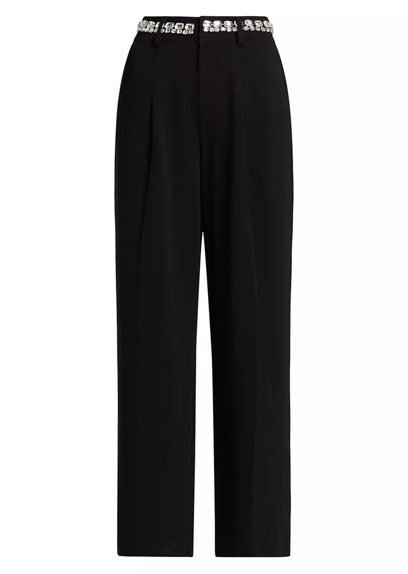 Cinq a Sept Genna Crystal-Embellished Wide-Leg Pants