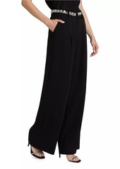 Cinq a Sept Genna Crystal-Embellished Wide-Leg Pants