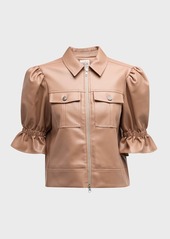 Cinq a Sept Holly Cropped Vegan Leather Jacket
