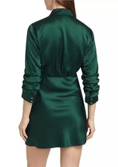 Cinq a Sept Jacey Silk Satin Tie-Waist Minidress