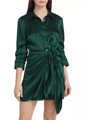 Cinq a Sept Jacey Silk Satin Tie-Waist Minidress