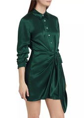 Cinq a Sept Jacey Silk Satin Tie-Waist Minidress