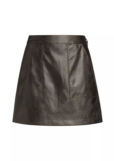 Cinq a Sept Jaycie Metallic Faux Leather Miniskirt