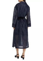Cinq a Sept Jayla Embroidered Organza Trench Coat