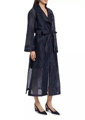 Cinq a Sept Jayla Embroidered Organza Trench Coat
