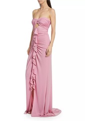 Cinq a Sept Jenna Strapless Ruffled Gown