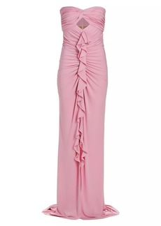 Cinq a Sept Jenna Strapless Ruffled Gown