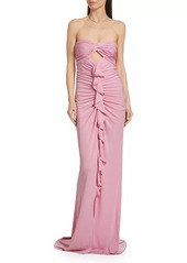 Cinq a Sept Jenna Strapless Ruffled Gown