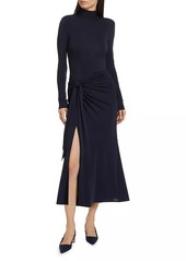 Cinq a Sept Johnson Draped Turtleneck Midi-Dress