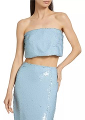 Cinq a Sept Jupiter Sequined Bandeau Top