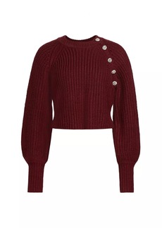 Cinq a Sept Keren Crystal-Detailed Cropped Sweater