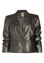 Cinq a Sept Khloe Metallic Faux Leather Blazer