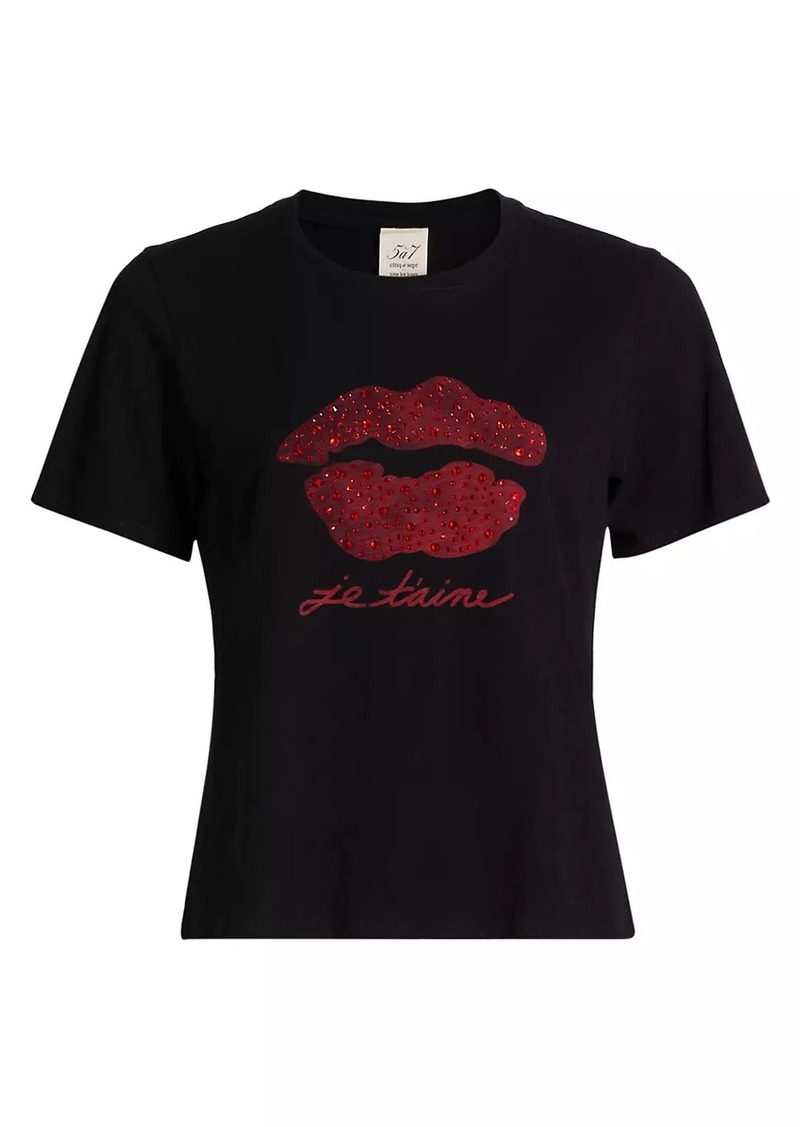 Cinq a Sept Kisses Je Taime Shrunken T-Shirt