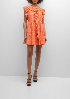 Cinq a Sept Letitia Summer Waves Cotton Silk Mini Dress