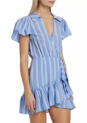 Cinq a Sept Lila Striped Wrap Minidress