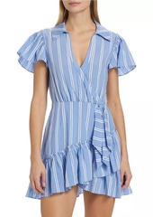 Cinq a Sept Lila Striped Wrap Minidress